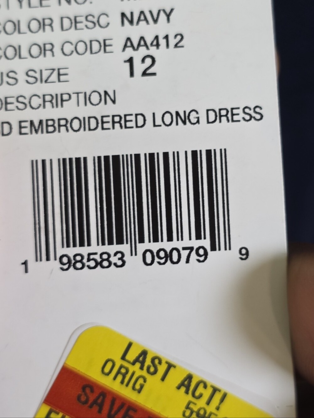NWT Aidan Mattox Navy 3D Floral Embroidered Formal Gown Dress Sz 12 $595 Luxury - Picture 13 of 13